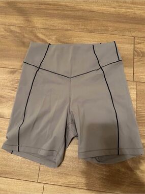 Free People Gray Bike Shorts with Black Contrast Seams